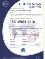 Hệ thống quản lý chất lượng Công ty CP Cơ khí Thủ Đức (TEXENCO) đạt chứng nhận ISO 45001:2018